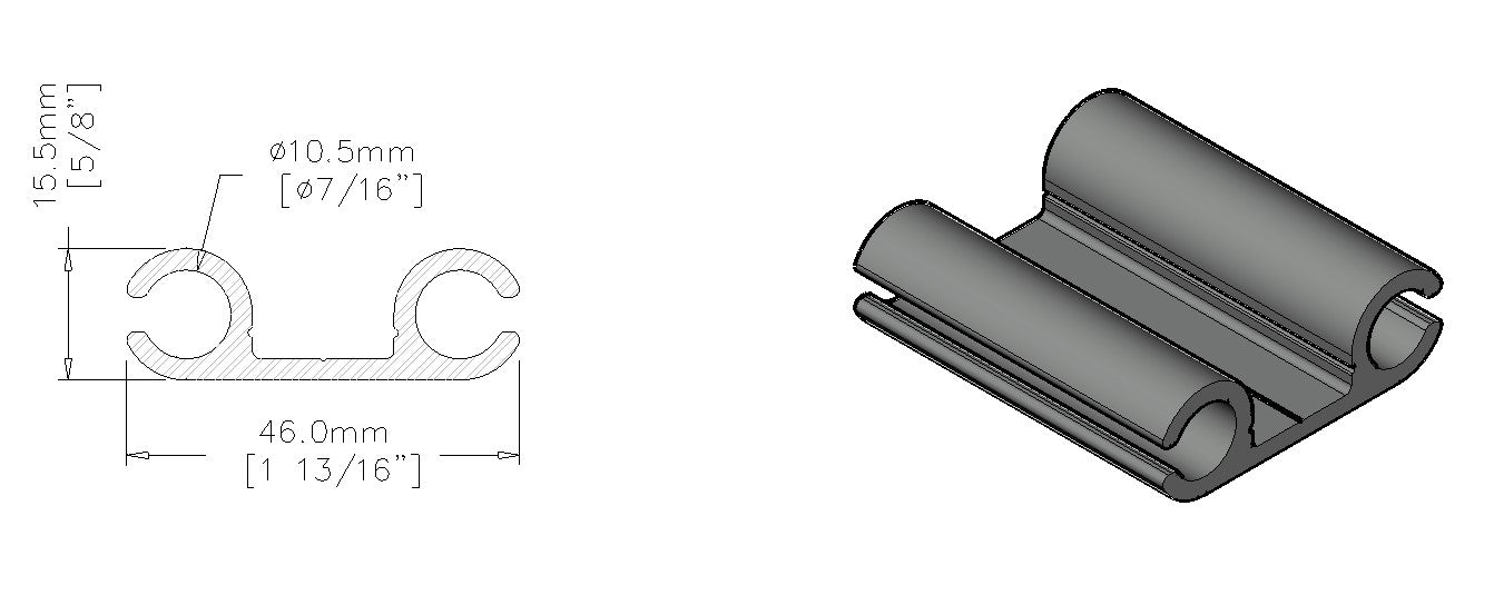 (EXT-012-15) 7mm Double Rail Keder Track