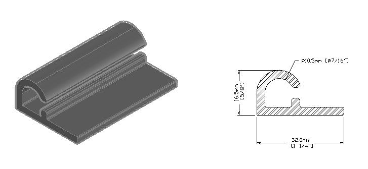 (EXT-041) 7mm Single Rail 180 Degree (12' Length)