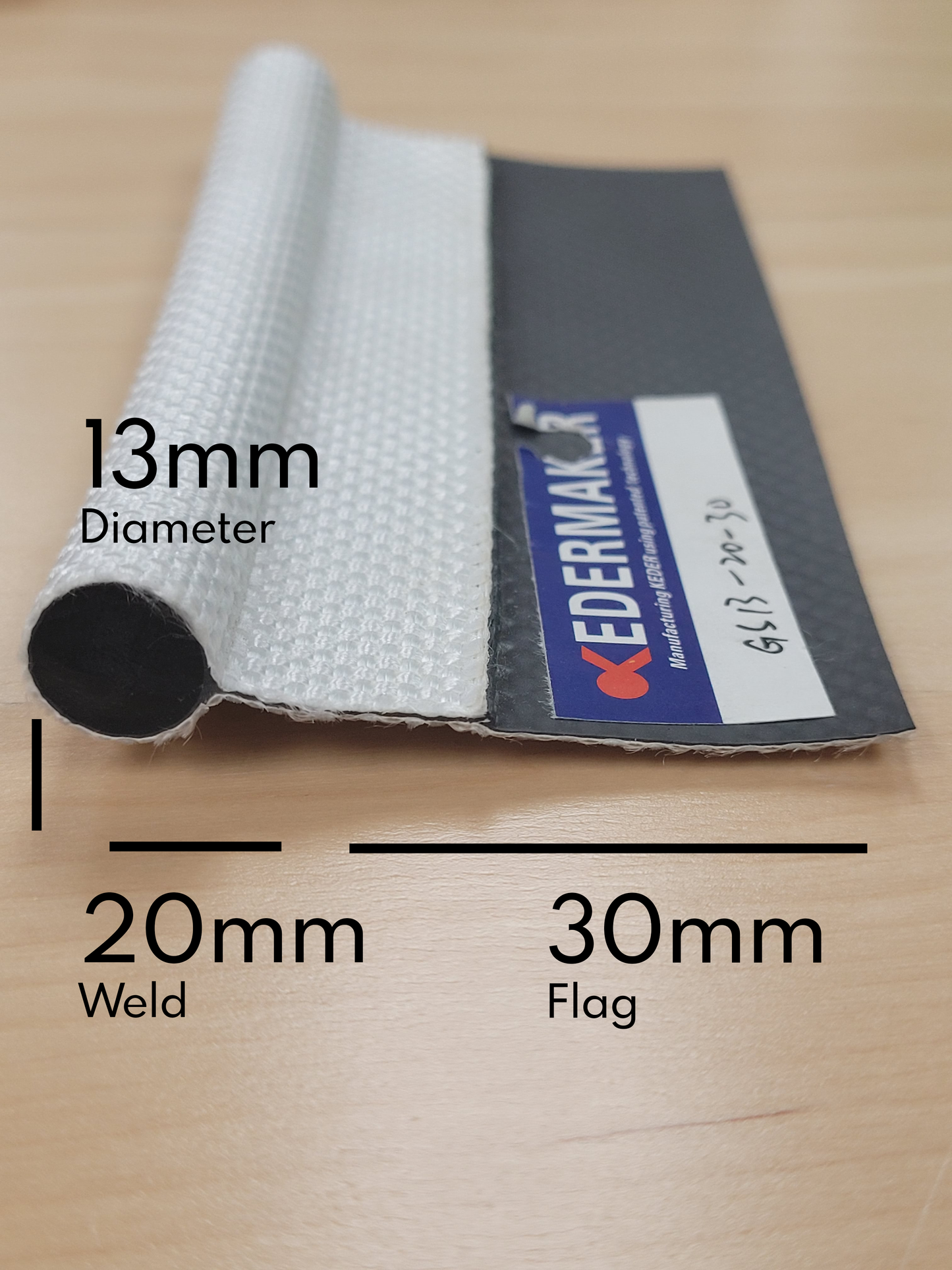 GS(13)-20-30 - 13mm Single Flag, 30mm Flag, 200m Length