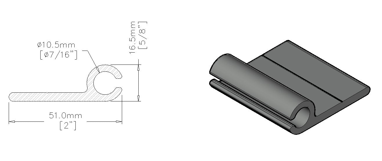 7.5ft 7mm Single Rail Extrusion for Keder Track – Lightweight Manufacturing