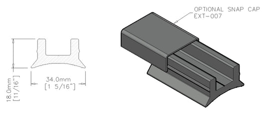 (EXT-038) Radius Base Termination Bar (12' Length)