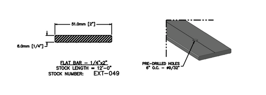 EXT-049 Flat Bar 1/4"x2"x12'