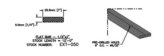 EXT-050 - Flat Bar 1/4"x1"x12'