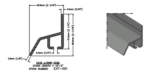 EXT-051 Eave Extrusion w/Drip Edge